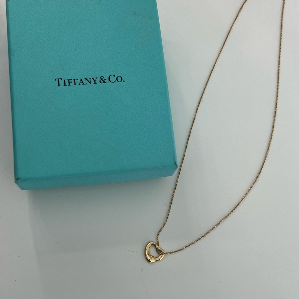 Tiffany & Co. Elsa Peretti Open Heart Gold Pendant 11 mm